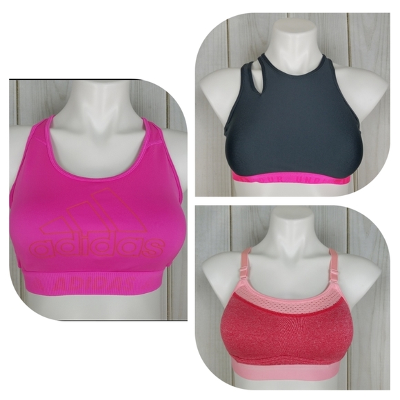 adidas Other - ADIDAS Under Armour Champion Sports Bra Bundle Lots Pink Gray Medium